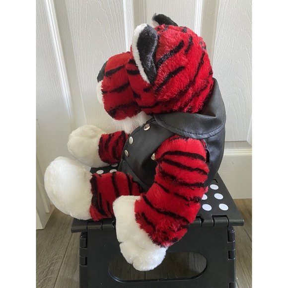 Dan Dee Collectors Choice Red Tiger 19 in. Plush Faux Leather Jacket Valentines - Picture 3 of 5